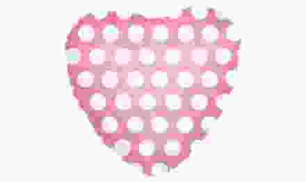 Шар (18'/46 см) Сердце в белый горошек, розовый, 1 шт